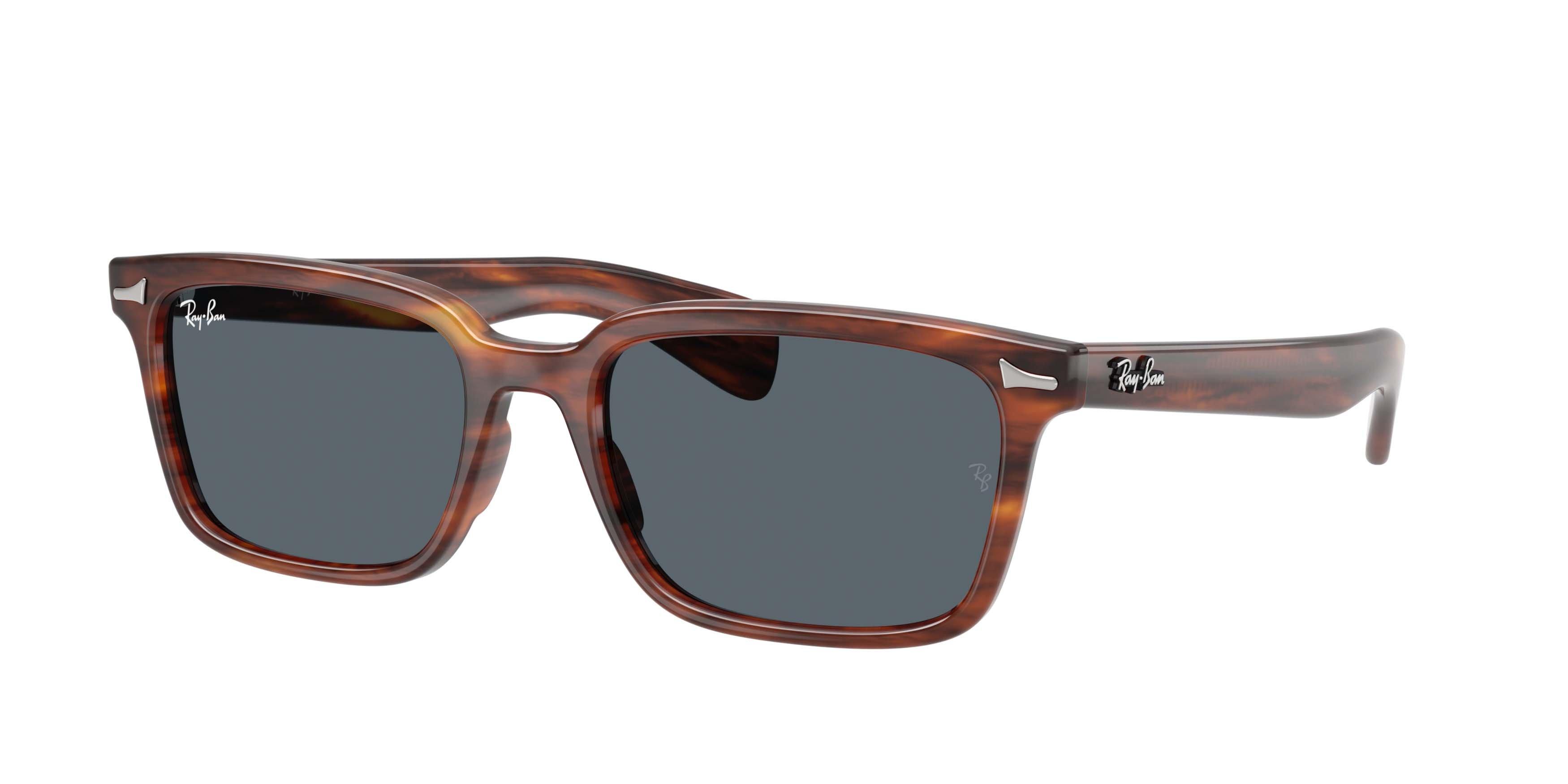 Ray-Ban Brunel Blue Sunglasses - Striped Havana - BROWN/BLUE